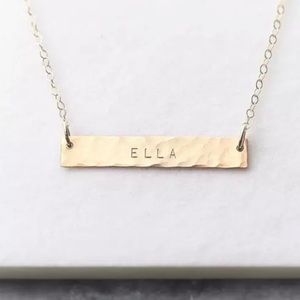 FREE ENGRAVING - 14k Gold Hammered Gold Cute Dainty Personalized Gift